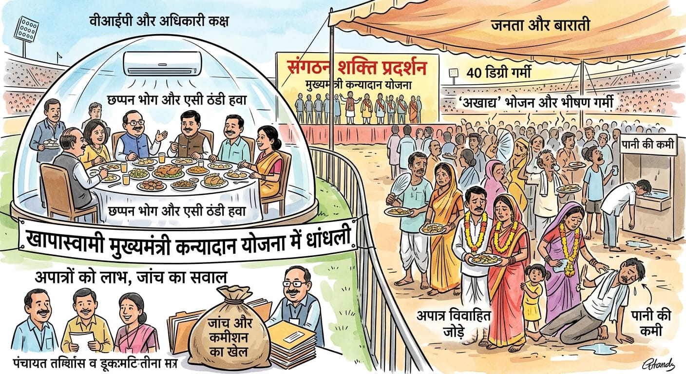 मुख्यमंत्री कन्यादान योजना में धांधली: अपात्रों को लाभ, वीआईपी को छप्पन भोग